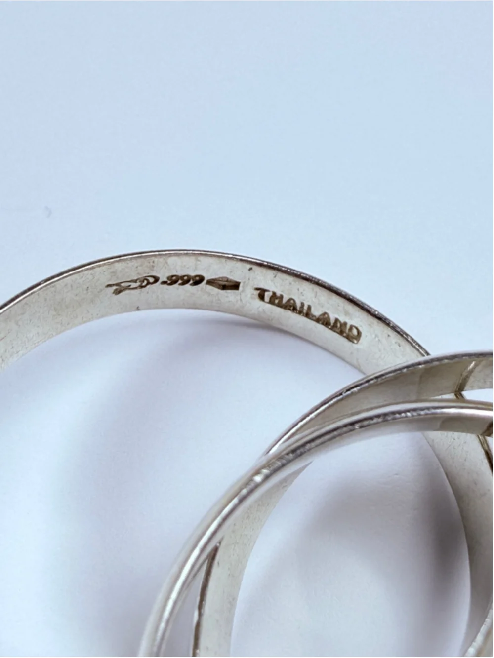.999 Interlocking Triple Rolling Circle Band Sterling Silver Fidget Rings